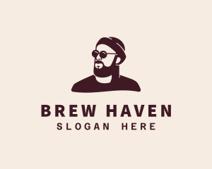 Hipster Male Beard logo design