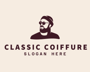 Hipster Male Beard logo design