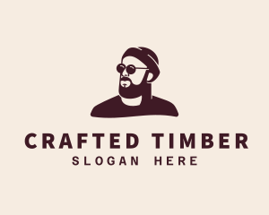 Hipster Male Beard logo design