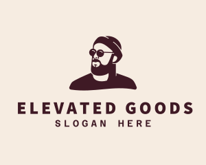 Hipster Male Beard logo design