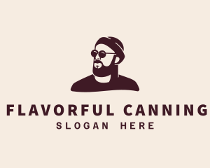 Hipster Male Beard logo design