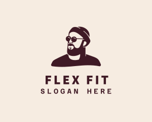 Hipster Male Beard logo design