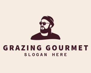 Hipster Male Beard logo design