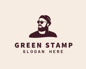 Hipster Male Beard logo design