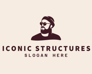 Hipster Male Beard logo design