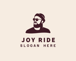 Hipster Male Beard logo design