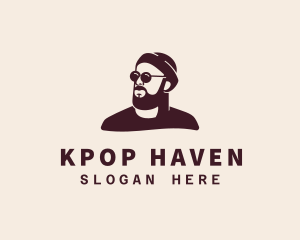 Hipster Male Beard logo design