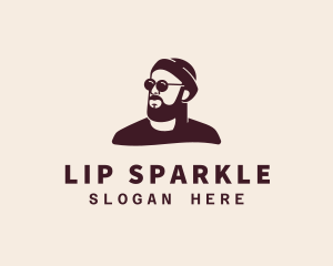 Hipster Male Beard logo design