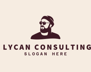 Hipster Male Beard logo design