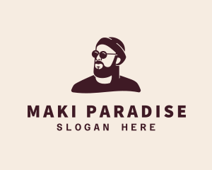 Hipster Male Beard logo design