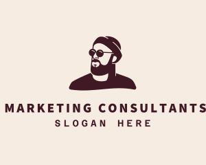 Hipster Male Beard logo design