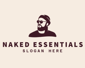 Hipster Male Beard logo design