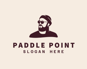 Hipster Male Beard logo design