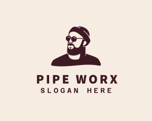 Hipster Male Beard logo design