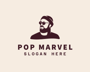 Hipster Male Beard logo design