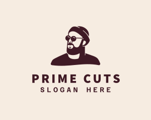 Hipster Male Beard logo design