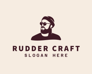 Hipster Male Beard logo design