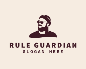 Hipster Male Beard logo design