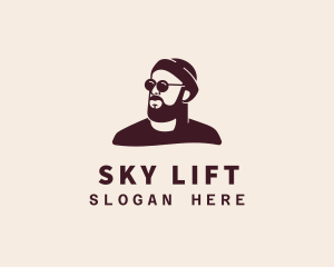 Hipster Male Beard logo design