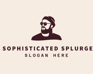 Hipster Male Beard logo design