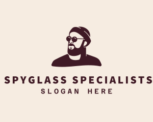 Hipster Male Beard logo design