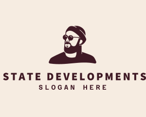 Hipster Male Beard logo design