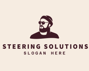 Hipster Male Beard logo design