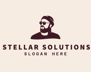 Hipster Male Beard logo design