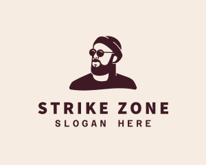 Hipster Male Beard logo design