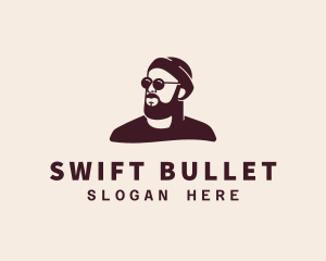 Hipster Male Beard logo design