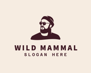 Hipster Male Beard logo design