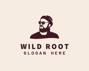 Hipster Male Beard logo design