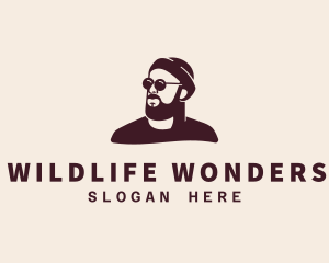 Hipster Male Beard logo design