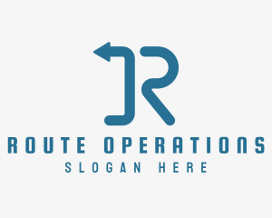 Route Arrow Letter R  logo