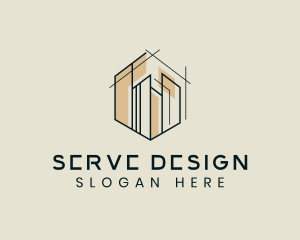 Hexagon Building Architecture Design logo design