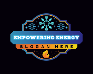 Heating Cooling HVAC Winter logo design