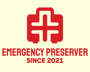 Red Medical Emergency Kit logo design