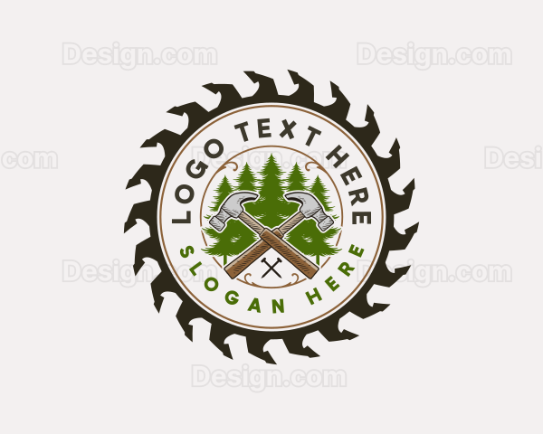 Woodworking Carpentry Sawblade Logo