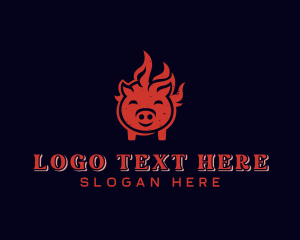 Flame Pork Barbecue Logo