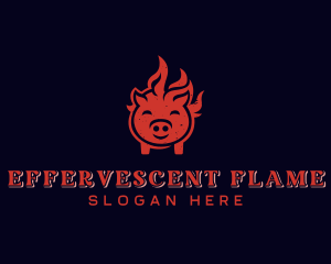 Flame Pork Barbecue logo design