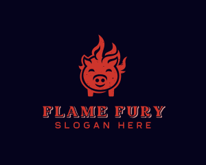 Flame Pork Barbecue logo design