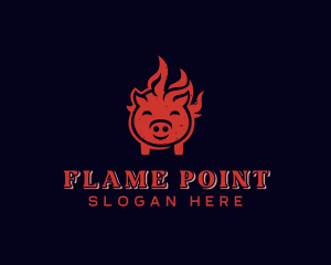 Flame Pork Barbecue logo design