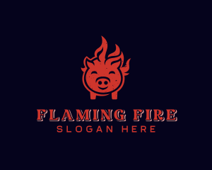 Flame Pork Barbecue logo design