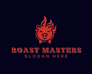 Flame Pork Barbecue logo design