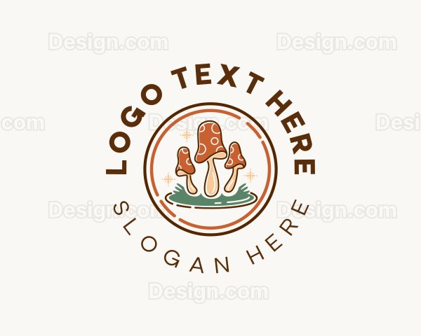 Whimsical Holistic Mushroom Logo