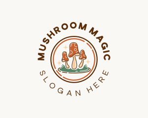 Whimsical Holistic Mushroom logo design