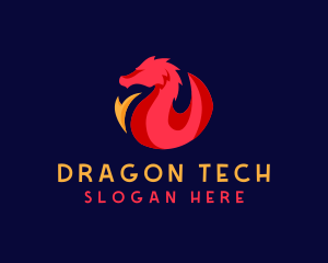 Fire Dragon Wing logo design