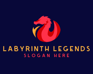 Fire Dragon Wing logo design