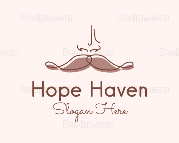 Hipster Mustache Man Logo