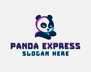 Glitch Gamer Panda logo design